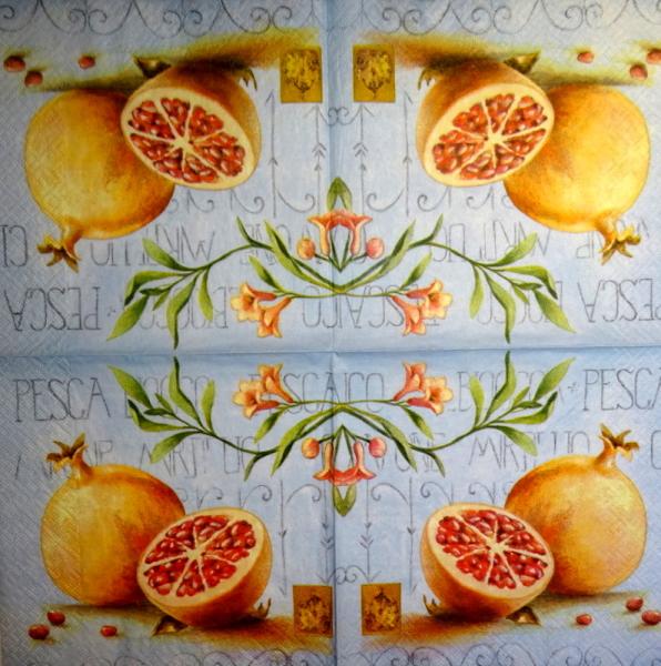 039 Zitronen, Orangen - 3-lagig(blau)